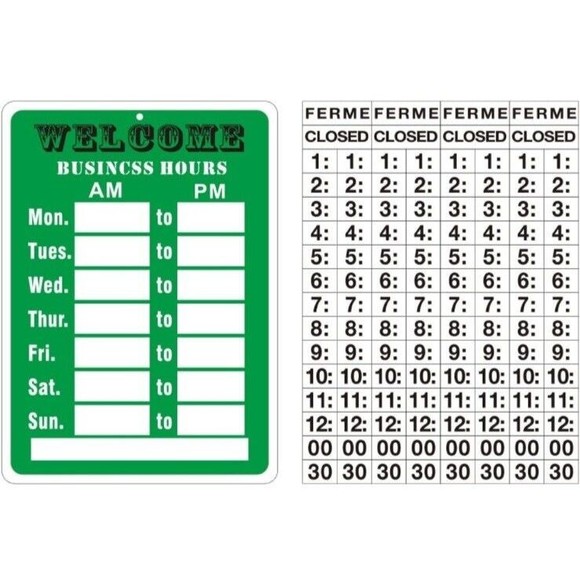 Office Business Hours Sign Green Open From Weekly Dates Tin Sign With